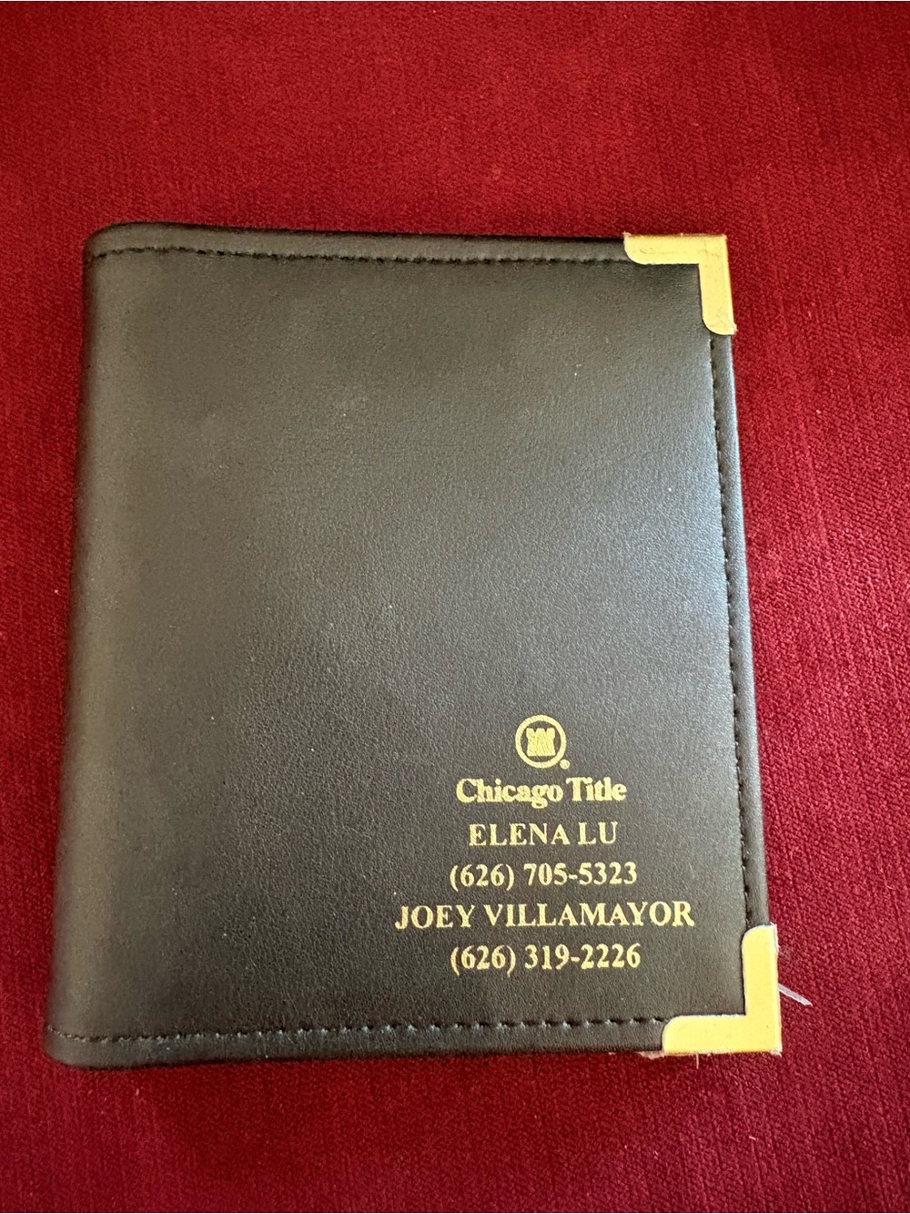 Never Use Black Business Card Holder -12 Pages Holds 48 Cards-5 1/5”x4 1/5”